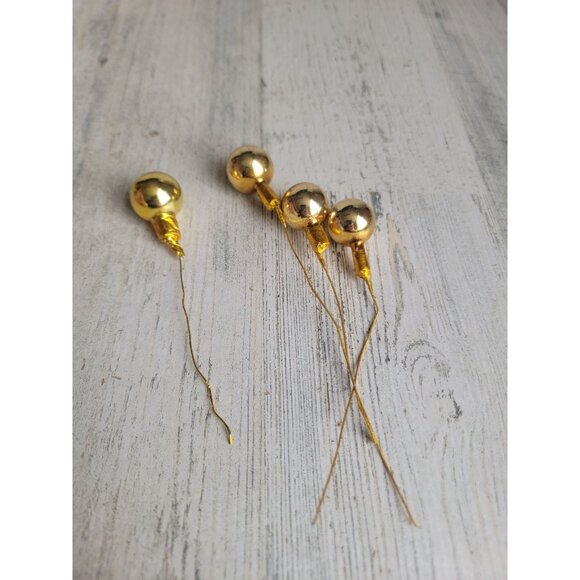 Vintage Mercury Golden Ball glass tree branch ornament xmas set - Picture 6 of 8